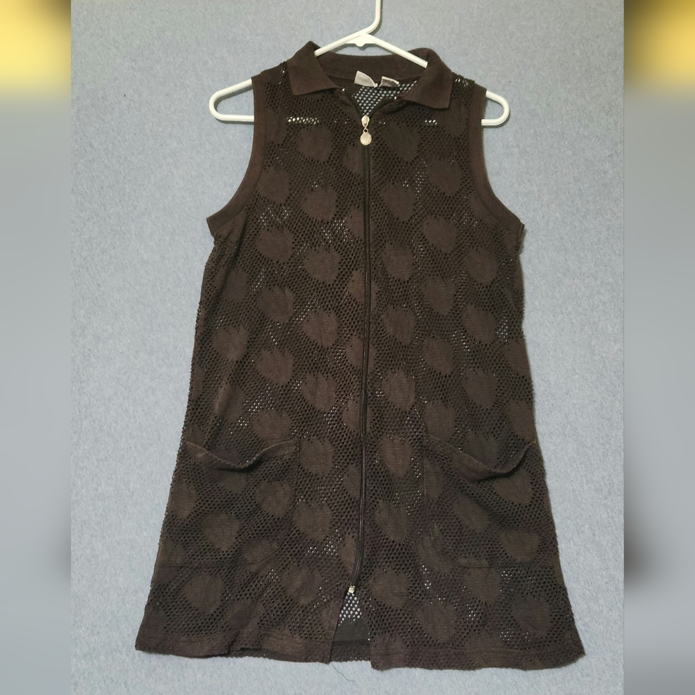 Wave Zone black mesh sleeveless swimsuit coverup. Size small